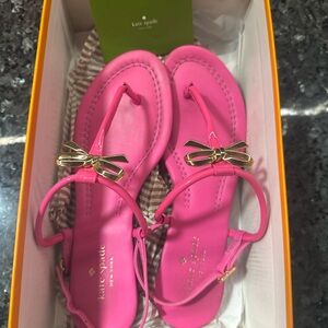 Kate Spade Vibrant Pink Sandals with Gold Accents